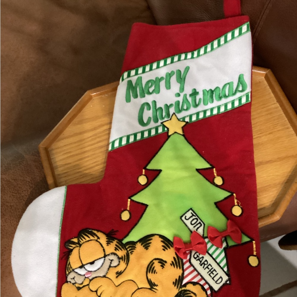 Vintage Late 1970’s Dakin Garfield Christmas Stocking 15”